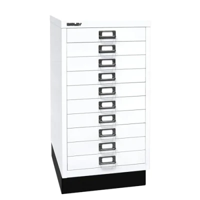 Abbildung von BISLEY MultiDrawer, 29er Serie mit Sockel, DIN A3, 10 Schubladen, Metall, 696 Verkehrsweiß, 43.2 x 34.9 67 cm