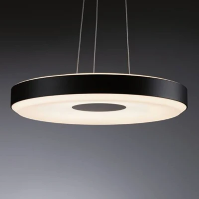 Abbildung von Paulmann 79517 LED Hängeleuchte Puric Pane 400 mm 1200 lm/1400 lm 22 W höhenverstellbar 3 Step Dim schwarz/grau, Kunststoff, Metall 2700 K dimmbar, Material,