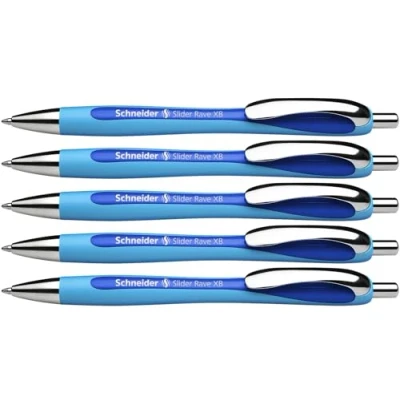 Abbildung von Schneider 132503 Slider Rave XB Kugelschreiber (Strichstärke: XB, dokumentenechte Mine, Schreibfarbe: blau), 1 Stück ,1er Pack