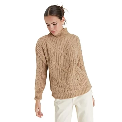 Abbildung von TRENDYOL Damen Twoaw21kz0163 Sweatshirt, Braun, S EU