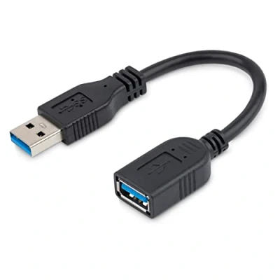 Abbildung von StarTech.com 15cm USB 3.0 Verlängerungskabel 3 Typ A Kabel Verlängerung Stecker/ Buchse Schwarz