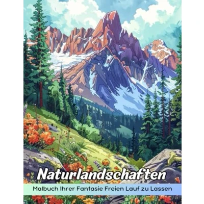 Abbildung von Naturlandschaften Malbuch: Malvorlage „Naturlandschaften“, Eine Reise Durch Die Schönheit Der Freien Natur
