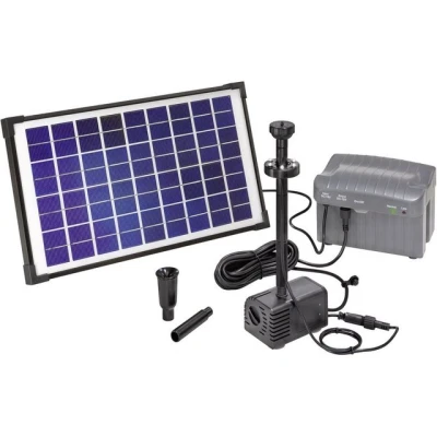 Abbildung von Esotec Napoli LED 101774 Solarpumpenset mit Beleuchtung, Batteriespeicher 750 l/h