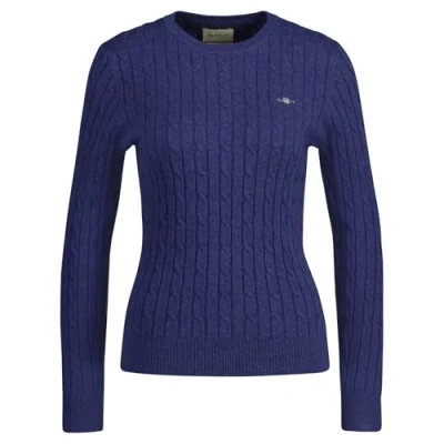 Abbildung von GANT Damen Stretch Cotton Cable C Neck Pullover, Dusty Navy, XL