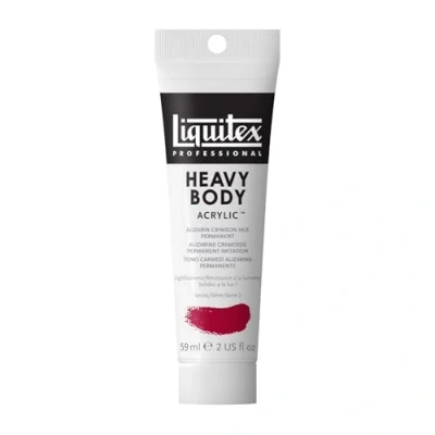 Abbildung von Liquitex 8870113 Professional Heavy Body Acrylfarbe in Künstlerqualität mit ausgezeichneter Lichtechtheit buttriger Konsistenz, 59ml Tube Karmesinrot permanent Imit.