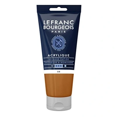 Abbildung von Lefranc Bourgeois 300368 Fine Acrylfarbe Gold, 80ml Tube, cremige auf Wasserbasis, schnell trocknend, lichtecht, wasserfest