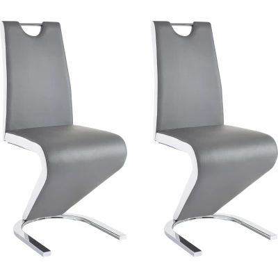Abbildung von Homexperts Esszimmerstuhl Zora 01 (Set, 2 St), Bezug in Kunstleder, mit weiß abgesetzten Seiten