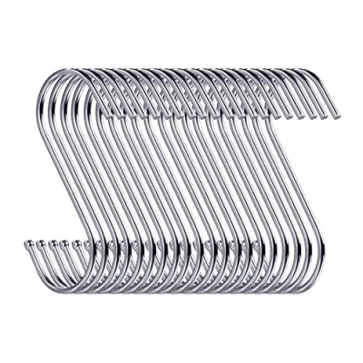 Abbildung von Swatowot 30 Stück S Haken, 9 cm Hängehaken, Haken Garderobe, Zum Einhängen, Kleiderbügel (Silber)