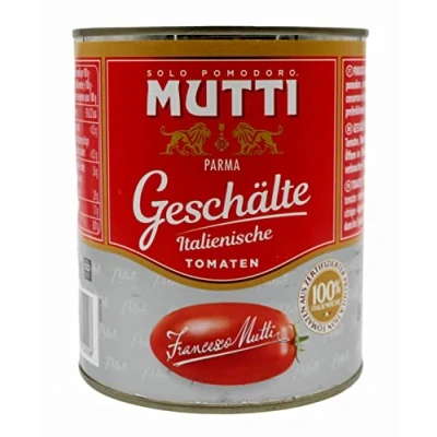 Abbildung von 24x Mutti Pomodori Pelati Geschälte Tomaten 100 % italienische 800g Dose Sauce