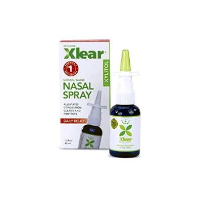 Abbildung von XLEAR Nasal Spray (Pack of 2) with Xylitol, Saline, Purified Water and Grapefruit Seed Extract, for Optimal Health to Cleanse Sinuses Passages, Use as Often Needed, 1.5 fl. oz.
