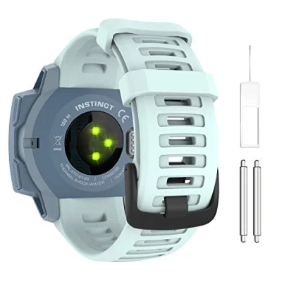 Abbildung von MoKo Armband Kompatibel mit Garmin Instinct/Instinct Solar/Tactical/Instinct 2 GPS Smartwatch, Weiches Silikon Uhrenarmband Sport Ersatzarmband Wechselarmband, MeerBlau