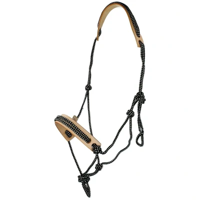 Abbildung von F.R.A. Reit Ausbildungshalfte Pablo Profi Syst 4 Ruchi Collection Nylon/Leder Schwarz/Weiß Pony