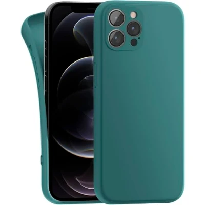 Abbildung von MyGadget Hülle Kompatibel mit iPhone 12 Pro robuste Silikon Schutzhülle TPU Case Slim Silikonhülle Back Cover Kratzfest Handyhülle Matt Olivgrün