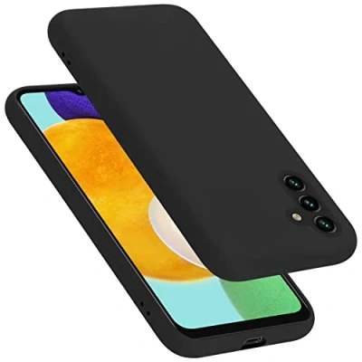 Abbildung von Cadorabo Hülle kompatibel mit Samsung Galaxy A13 5G Silikon Handyhülle für Case aus flüssigem Silikon, Kratzfeste Schutzhülle Liquid SCHWARZ