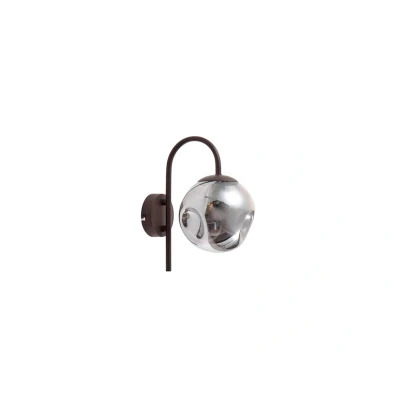 Abbildung von Lindby Wandleuchte Valentina, Glas, rauchgrau, rund