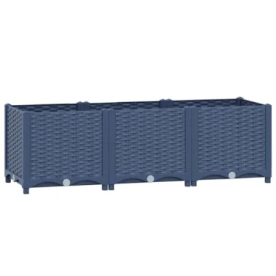 Abbildung von vidaXL Hochbeet Blumenkasten Gemüsebeet Pflanzbeet Blumenbeet Pflanzkasten Blumenkübel Pflanzkübel Kräuterbeet 120x40x38cm Polypropylen