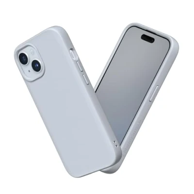 Abbildung von RhinoShield Case kompatibel mit [iPhone 15] SolidSuit Stoßdämpfende &amp; schlanke Schutzhülle Premium Finish 3.5 Meter Fallschutz Silbergrau