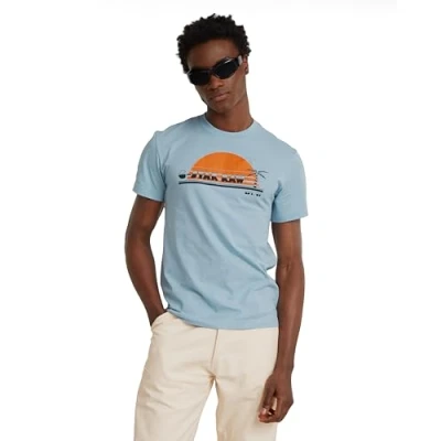 Abbildung von G Star RAW Men&#039;s Sunrise Slim r T Shirt, Blau (Faze Blue D24689 336 6481), S