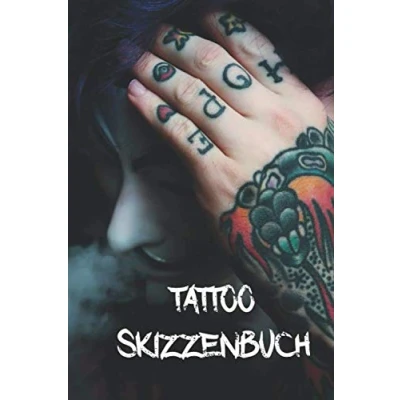 Abbildung von Tattoo Skizzenbuch: A5 Skizzenbuch Journal mit über 110 vorgedruckten Seiten für Ideen und Kreationen. Skizzieren, Zeichnen ... Tätowierungskunst Notizbuch