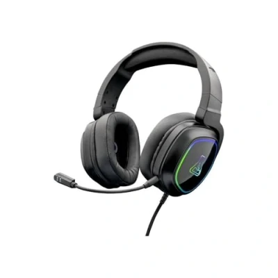 Abbildung von THE G LAB Korp Radium Gaming Headset mit abnehmbarem Mikrofon, Kopfhörer LED Licht, Kabel Stereo Sound Bass 3.5mm, Kompatibel PS4/PS5/Xbox/Switch/PC