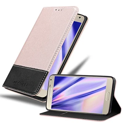 Abbildung von Cadorabo Hülle kompatibel mit Samsung Galaxy A5 2015 aus Premium Kunst Leder Flip Klappbare Stoßfeste Magnetische [Standfunktion] [Kartenfächern] Cover für Tasche in Rosa