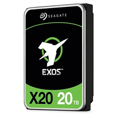 Abbildung von Seagate Exos X20 Enterprise 20TB HDD, interne Festplatte, Hyperscale 12GB/s SAS, 7.200 U/min, Modellnr.: ST20000NM002D