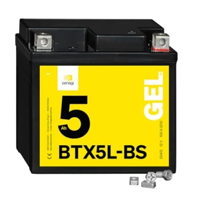 Abbildung von Denagi 50412 GEL BTX5L BS Motorradbatterie 12V 5Ah, Ersetzt YTX5L BS, wartungsfrei versiegelt vorgeladen