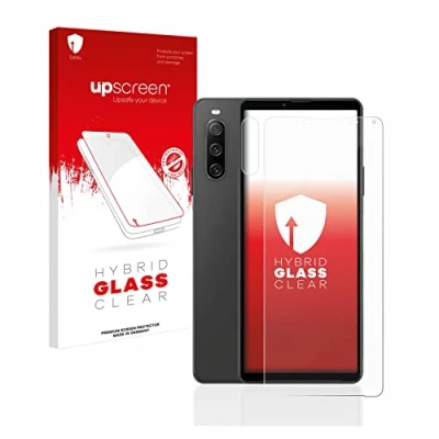 Abbildung von upscreen Schutzglas für Sony Xperia 10 IV (Display+Kamera) Schutzfolie, Glas Folie [Klar, 9H Panzerschutz, Anti Fingerprint]