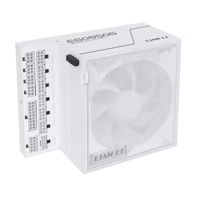 Abbildung von Lian Li Edge Gold 850 PC Netzteil Weiß, Watt ATX Netzteil, PCIe 5.1, 3.1 PSU 80 Plus Gold, modular, Sleeved Cable Kit, 12VHPWR für NVIDIA RTX, leiser Lüfter
