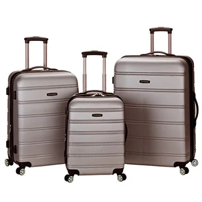 Abbildung von Rockland Melbourne Hartschalen Trolley, erweiterbar, Silber, 2 Piece Set (20/28), Koffer, erweiterbar