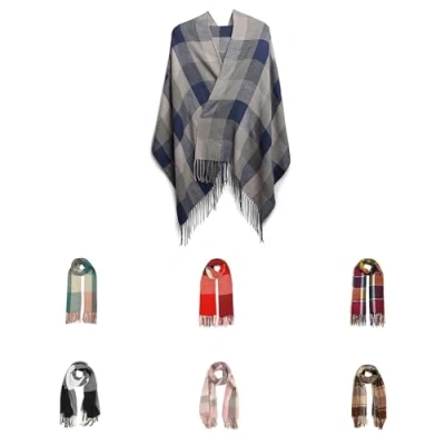 Abbildung von Good Nite Schal Damen Herren Winter Herbst Schals &amp; TüCher Für Kuschelig Flauschig Festlich Großer Karo Warm Weich Scarf Nüchtern und Stilvoll(Grau,200x60cm)
