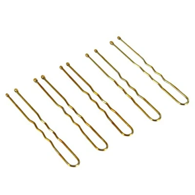 Abbildung von Verrückter Verkauf 300 STÜCKE Friseur Haarnadeln Clips Schellen Wellenförmige U förmige Clip Haarschmuck 6 Arten(S(5cm / 1.9inch) Gold)