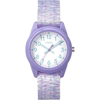 Abbildung von Timex Mädchen Time Machines Lila/Weiß Sport Elastische Stoffband Uhr TW7C12200