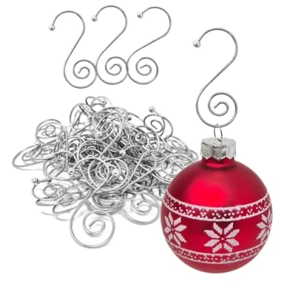 Abbildung von com four® 50x Kugelaufhänger für Weihnachtsbaumschmuck Aufhänger Christbaumkugeln Perfekt Weihnachtskugeln