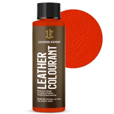 Abbildung von Sehr Deckend Wasser Lederfarbe Orangerot 50 ml Leather Paint für Natur und ÖkoLeder Dye Ohne Alkohol alle Lederaccessoires Reißt oder Blättert Nicht ab