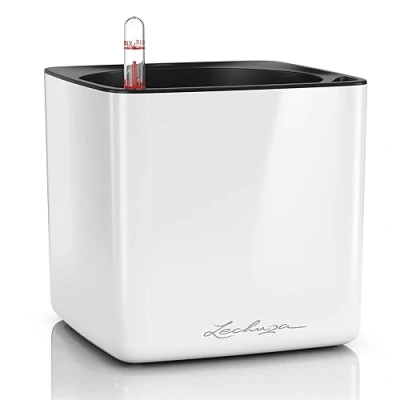 Abbildung von Lechuza® Blumentopf Lechuza klein Cube Glossy 16 Weiß highgloss (1 St)