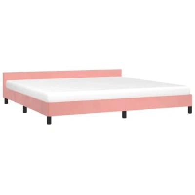 Abbildung von vidaXL Bettgestell mit Kopfteil, Bettrahmen Lattenrost, Bett Polsterbett Stützbeinen, Schlafzimmerbett Doppelbett, Rosa 200x200cm Samt