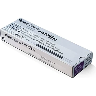 Abbildung von Pentel LR10 V Packung mit 12 wiederbefüllbaren Tintenpatronen für Energel Pens, Violett, 0,1 mm