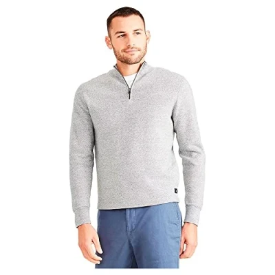 Abbildung von Dockers Regular FIT Quarter Sweatjacke Smokestack heather grey, Herren, Größe: Large, grey