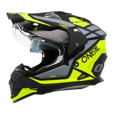 Abbildung von O&#039;NEAL Motorradhelm Enduro Motorrad Ventilationsöffnungen für maximalen Luftstrom &amp; Kühlung, integrierte Sonnenblende Sierra Helmet R V.24 Erwachsene Schwarz Neon Gelb Grau Größe M