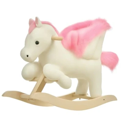 Abbildung von Kinder Schaukelpferd Baby Schaukeltier Pferd mit Tiergeräusche Spielzeug Haltegriffe für 18 36 Monat