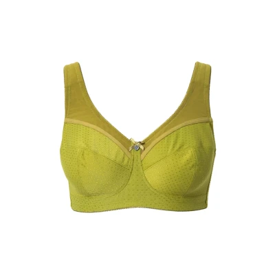 Abbildung von Ulla Popken Women&#039;s Entlastungs BH, Struktur, ohne Bügel, Cup C H Bra, Hells gelbgrün, 85D