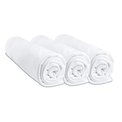 Abbildung von 3 Stück Spannbettlaken, 70 x 160 cm, Kinderbett, 100% Baumwolle, weiß, dehnbar &amp; atmungsaktiv, gesunder Schlaf, Marke Easy Dort Öko Tex Zertifiziert Qualität