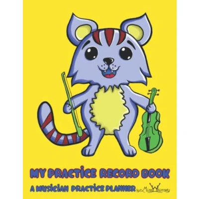 Abbildung von My Practice Record Book. a Musician Planner: Assignment Notebook for Music Students. Weekly Lesson and Homework Book with Blank Manuscript Sheets Cute Kawaii Violinist Cat Cover.