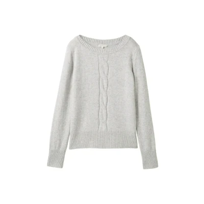 Abbildung von TOM Tailor Strickpullover, Damen, Größe: Large, Morning grey melange