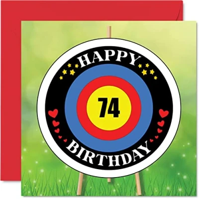 Abbildung von Stuff4 Lustige Geburtstagskarte zum 74. Geburtstag für Männer und Frauen Zielalter Happy Birthday Karte Vater, Mutter, Großvater, Oma, Onkel, Tante, 145 mm x