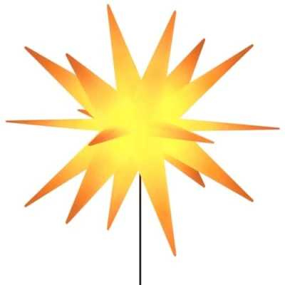 Abbildung von vidaXL Weihnachtsstern, Faltbar Beleuchtet Adventsstern mit Erdspieß LED, Wasserdicht Weihnachtsbeleuchtung Timer, Leuchtstern Weihnachtsdeko für Innen Außen, Gelb 57 cm