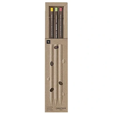 Abbildung von Caran d&#039;Ache Swiss Wood Set Nespresso 3 Graphitstifte FSC Holz Metallicfarben Größe: ca. 16cm, 0348.100, Mehrfarbig