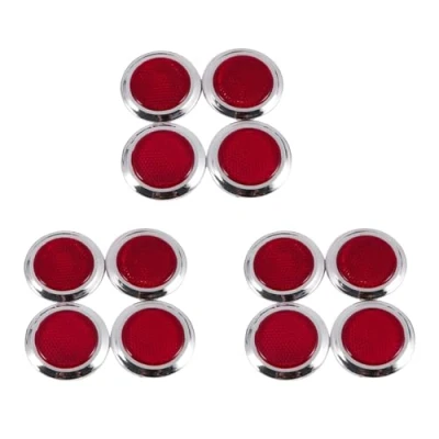Abbildung von LOLPALONE 12 Stueck Auto Plastik Runde Reflektierende Aufkleber Rot