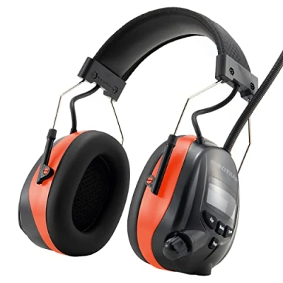 Abbildung von PROTEAR Gehörschutz mit Radio DAB/DAB+/FM/Bluetooth 5.3, Noise Cancelling Wireless Kopfhörer für Werkstatt, Garten/Mähen, SNR 30dB